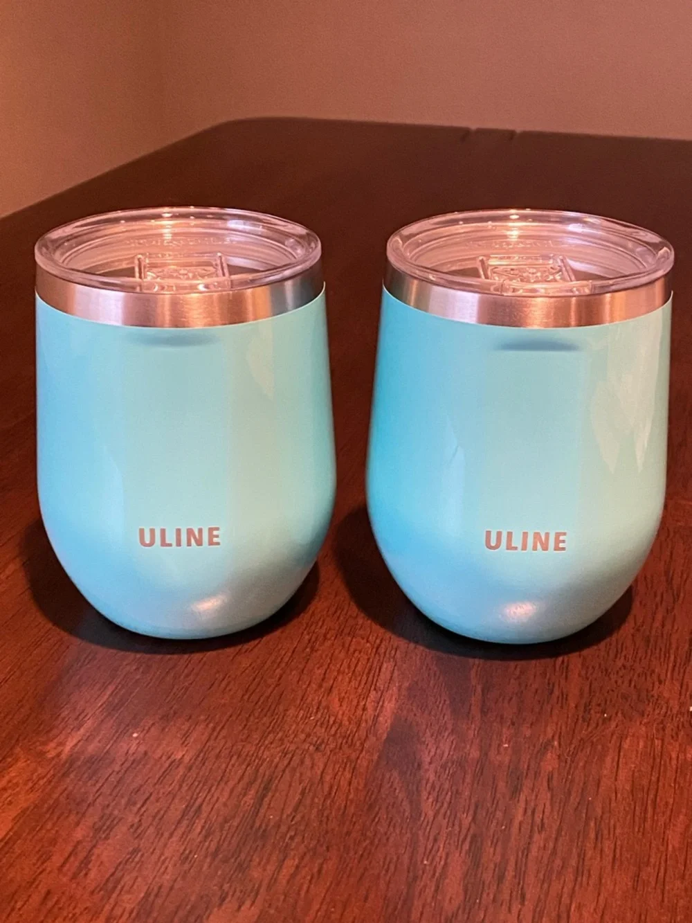 NIB Two Corkcicle Stemless Insulated Tumblers in Turquoise (Uline Branded)